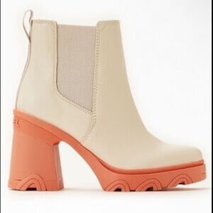 Sorel Women's Brex Waterproof Block Heel Chelsea Boot Natural Paradox Pink Sz 11